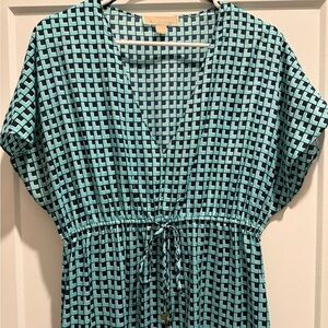 Michael Kors Teal Geometric Dress